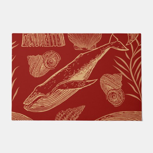 Nautical Red Doormat Fußmatte (Vorderseite)