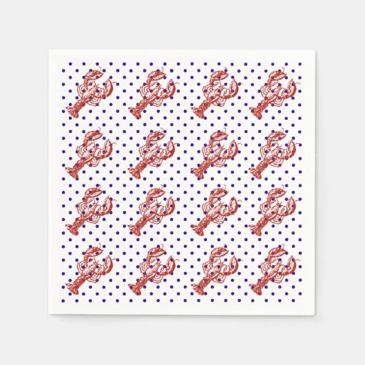 Nautical Red Hummer & Blue Dots Serviette (Vorderseite)