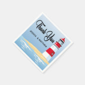 Nautical Red Lighthouse Blue Ocean Wedge / Party Serviette (Ecke)