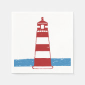 Nautical Red Lighthouse Blue Ocean Wedge / Party Serviette (Vorderseite)