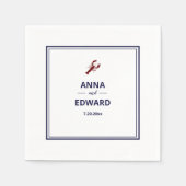 Nautical Red Lobster Wedding Paper Napkin Serviette (Vorderseite)