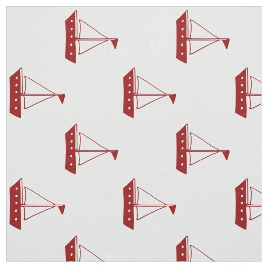 Nautical Red Sailboote auf Weiß Stoff (Muster)