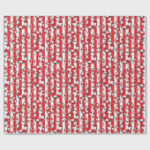 Nautical Red Strip Lifebouy Seaside Pattern Geschenkpapier (Flach)