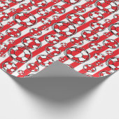 Nautical Red Strip Lifebouy Seaside Pattern Geschenkpapier (Ecke)
