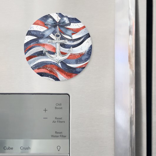 Nautical Red White Blue Bow Anchor Magnet (In Situ (Kühlschrank))