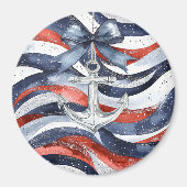 Nautical Red White Blue Bow Anchor Magnet (Vorne)