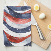 Nautical Red White Blue   Geschirrtuch (Viertel Falte)