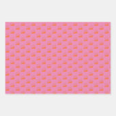 Nautical Retro Pink Orange Schiff Segelboot Geschenkpapier Set (Vorderseite 3)