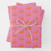Nautical Retro Pink Orange Schiff Segelboot Geschenkpapier Set (Beispiel)