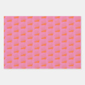 Nautical Retro Pink Orange Schiff Segelboot Geschenkpapier Set (Vorderseite)