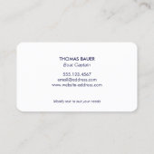 Nautical Rope Gold Ship Wheel Business Card Visitenkarte (Rückseite)