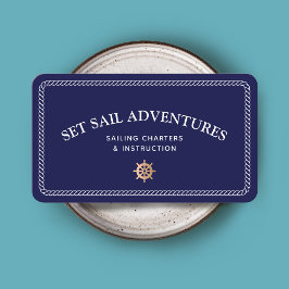 Nautical Rope Gold Ship Wheel Business Card Visitenkarte