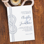 Nautical Rope Knot Modern Script Wedding Einladung