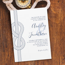 Nautical Rope Knot Modern Script Wedding