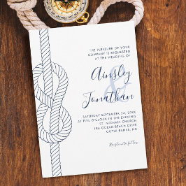 Nautical Rope Knot Modern Script Wedding Einladung