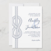 Nautical Rope Knot Modern Script Wedding Einladung (Vorderseite)