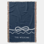 Nautical Rope Knot Personalized Throw Blanket Decke (Vorderseite Vertikal)