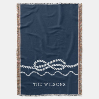 Nautical Rope Knot Personalized Throw Blanket Decke