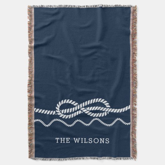 Nautical Rope Knot Personalized Throw Blanket Decke (Vorderseite Vertikal)