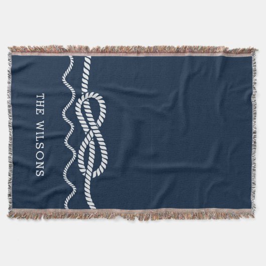 Nautical Rope Knot Personalized Throw Blanket Decke (Vorderseite)
