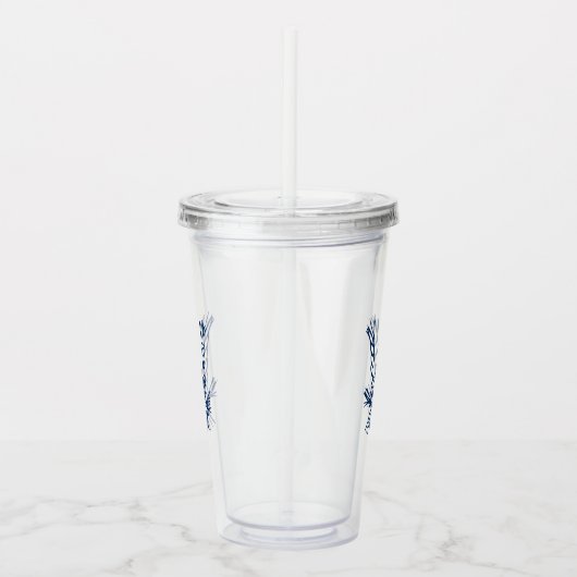 Nautical rope knots blue custom monogram acryltrinkbecher (Rechts)