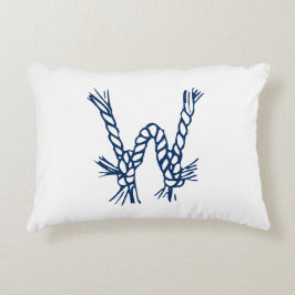 Nautical rope knots blue custom monogram dekokissen