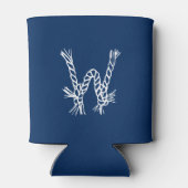 Nautical rope knots blue custom monogram dosenkühler (Rückseite)