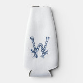 Nautical rope knots blue custom monogram flaschenkühler (Vorderseite)