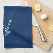 Nautical rope knots blue custom monogram geschirrtuch (Viertel Falte)