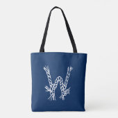 Nautical rope knots blue custom monogram tasche (Rückseite)