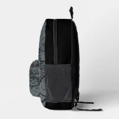 Nautical Rope Monogram Map Black Grey Bedruckter Rucksack (Rechts)
