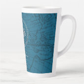 Nautical Rope Monogram Map Blue Milchtasse (Rechts)