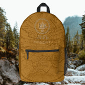 Nautical Rope Monogram Map Brown Bedruckter Rucksack