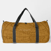 Nautical Rope Monogram Map Brown Duffle Bag (Rückseite)