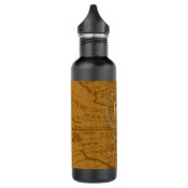 Nautical Rope Monogram Map Brown Edelstahlflasche (Links)