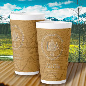 Nautical Rope Monogram Map Brown Milchtasse