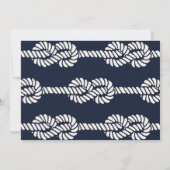 Nautical Rope Navy White Beach Hochzeittypografie Save The Date (Rückseite)