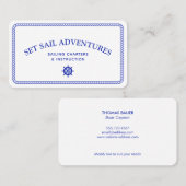 Nautical Rope Segelschiff Helm Navy White Visitenkarte (Vorne/Hinten)