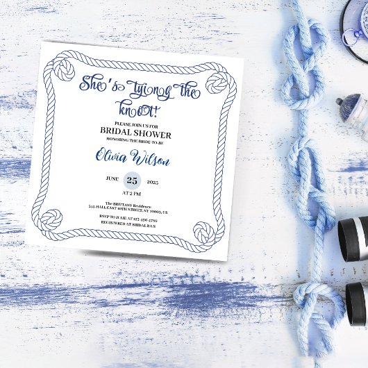 Nautical Rope she’s Tying the Knot Bridal Shower Einladung