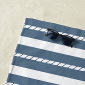 Nautical Rope Stripe & Anchor Boat Name Strandtuch (Beispiel)