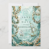 Nautical Rope Voyage Wedding Save The Date (Vorderseite)