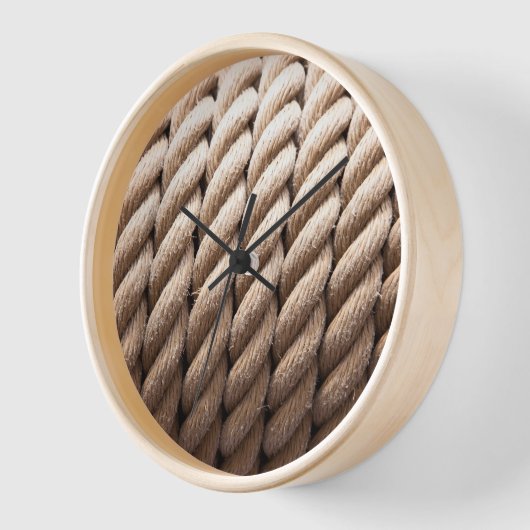 Nautical Rope Wood Gerahmt Wall Clock Uhr (Winkel)