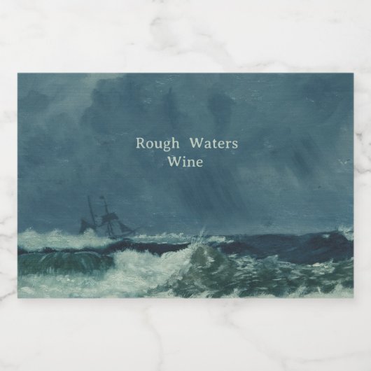 Nautical Rough Waters Schaumweinetikett (Einzelnes Label)