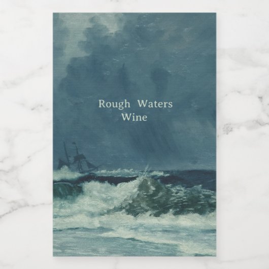 Nautical Rough Waters Weinetikett (Einzelnes Label)
