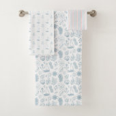 Nautical Sailboat Anchor Coastal Bath Towel Set (Insitu)