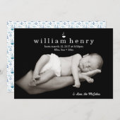 Nautical Sailboat and Anchor Geburtsankündigung Ankündigung (Vorne/Hinten)