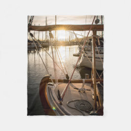 Nautical Sailboat And Sunset In Marina Fleecedecke