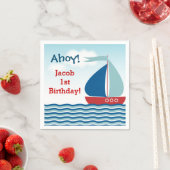 Nautical Sailboat auf Water Boy Geburtstag Serviette (Beispiel)