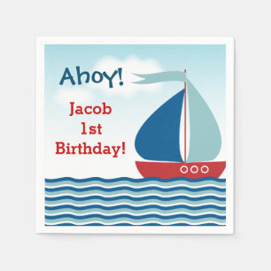 Nautical Sailboat auf Water Boy Geburtstag Serviette