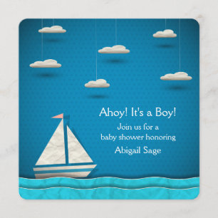 Nautical Sailboat Baby Shower Einladung ~ Boys